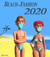 Cartoon: Beach-Fashion 2020 (small) by Cartoonfix tagged corona bademode beach fashion mundschutz