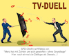 Cartoon: TV-DUELL (small) by Cartoonfix tagged tv,duell,merz,scholz,2025