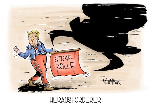 Cartoon: Herausforderer (medium) by Mirco Tomicek tagged us,zollpolitik,usa,amerika,zoll,zölle,strafzölle,donald,trump,mexiko,kanada,china,europa,wirtschaft,handel,handelskrieg,stier,karikatur,pressekarikatur,cartoon,mirco,tomicek,us,zollpolitik,usa,amerika,zoll,zölle,strafzölle,donald,trump,mexiko,kanada,china,europa,wirtschaft,handel,handelskrieg,stier,karikatur,pressekarikatur,cartoon,mirco,tomicek