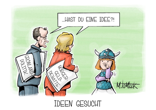 Cartoon: Ideen gesucht (medium) by Mirco Tomicek tagged grönland,donald,trump,usa,amerika,us,dänemark,gipfel,deutschland,soldaten,bundeswehr,einsatz,arktis,insel,wickie,wickinger,karikatur,pressekarikatur,cartoon,mirco,tomicek,grönland,donald,trump,usa,amerika,us,dänemark,gipfel,deutschland,soldaten,bundeswehr,einsatz,arktis,insel,wickie,wickinger,karikatur,pressekarikatur,cartoon,mirco,tomicek