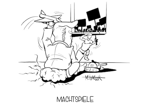 Cartoon: Machtspiele (medium) by Mirco Tomicek tagged donald,trump,militär,demos,demonstrationen,proteste,polizei,rassismuss,floyd,usa,us,präsident,tomicek,donald,trump,militär,demos,demonstrationen,proteste,polizei,rassismuss,floyd,usa,us,präsident,tomicek