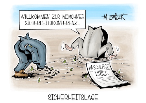 Cartoon: Sicherheitslage (medium) by Mirco Tomicek tagged müchner,sicherheitskonferenz,konferenz,sicherheit,münchen,anschlag,anschläge,demonstration,auto,terror,menschenmenge,demo,verdi,karikatur,pressekarikatur,cartoon,mirco,tomicek,müchner,sicherheitskonferenz,konferenz,sicherheit,münchen,anschlag,anschläge,demonstration,auto,terror,menschenmenge,demo,verdi,karikatur,pressekarikatur,cartoon,mirco,tomicek