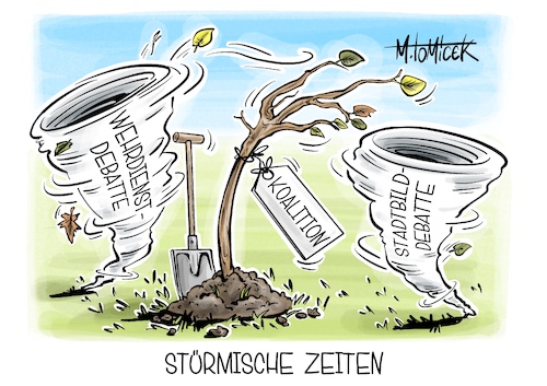 Cartoon: Stürmische Zeiten (medium) by Mirco Tomicek tagged wehrdienst,bundeswehr,freiwilliger,freiwillig,wehrpflicht,soldaten,soldat,militär,verteidigung,stadtbild,debatte,migration,friedrich,merz,union,cdu,csu,spd,koalition,kanzler,sturm,stürmisch,wetter,oktober,wetterlage,unwetter,cartoon,karikatur,pressekarikatur,mirco,tomicek,wehrdienst,bundeswehr,freiwilliger,freiwillig,wehrpflicht,soldaten,soldat,militär,verteidigung,stadtbild,debatte,migration,friedrich,merz,union,cdu,csu,spd,koalition,kanzler,sturm,stürmisch,wetter,oktober,wetterlage,unwetter,cartoon,karikatur,pressekarikatur,mirco,tomicek
