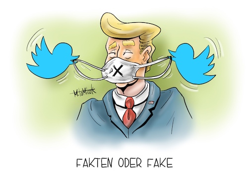 Cartoon: Trump und Twitter (medium) by Mirco Tomicek tagged twitter,donald,trump,fakten,check,faktencheck,fake,fakenews,socialmedia,twittern,twitter,donald,trump,fakten,check,faktencheck,fake,fakenews,socialmedia,twittern