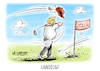 Cartoon: Handicap (small) by Mirco Tomicek tagged donald,trump,us,politik,usa,amerika,strafzölle,zölle,zoll,produkte,eu,europa,bourbon,whiskey,jeans,motorräder,golf,karikatur,pressekarikatur,cartoon,mirco,tomicek