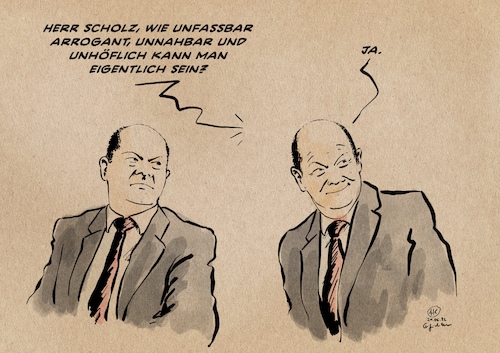 Cartoon: Abscholzen (medium) by Guido Kuehn tagged scholz,scholz