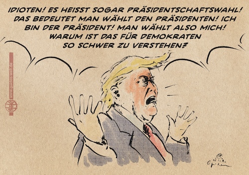 Cartoon: Bildungskrise (medium) by Guido Kuehn tagged trump,wahl,usa,trump,wahl,usa