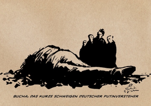Cartoon: Bucha (medium) by Guido Kuehn tagged putin,russland,bucha,krieg,kriegsverbrechen,ukraine,putin,russland,bucha,krieg,kriegsverbrechen,ukraine