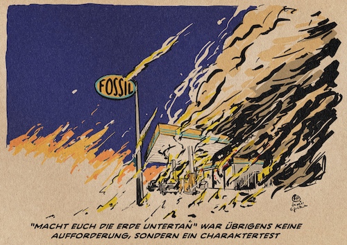 Cartoon: Das Ende der Welt als Untertan (medium) by Guido Kuehn tagged klima,brönde,umwelt,btw2021,klima,brönde,umwelt,btw2021