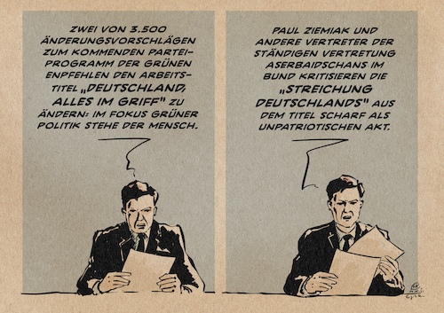 Cartoon: Deutschlands Streichung (medium) by Guido Kuehn tagged cdu,union,ziemiak,grüne,parteiprogramm,cdu,union,ziemiak,grüne,parteiprogramm