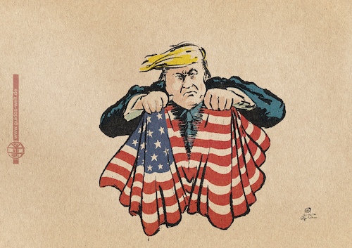 Cartoon: Divided States of America (medium) by Guido Kuehn tagged trump,usa,america,elections,trump,usa,america,elections