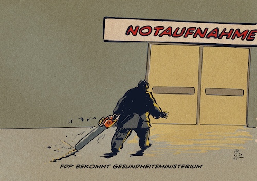 Cartoon: Gesundheit FDP (medium) by Guido Kuehn tagged bmg,fdp,gesundheitsministerium,ampel,sondierungen,regierung,bmg,fdp,gesundheitsministerium,ampel,sondierungen,regierung
