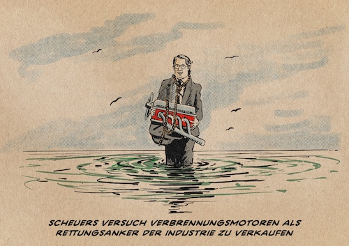 Cartoon: Innovationsbremse (medium) by Guido Kuehn tagged scheuer,auto,mobilität,klimawandel,scheuer,auto,mobilität,klimawandel