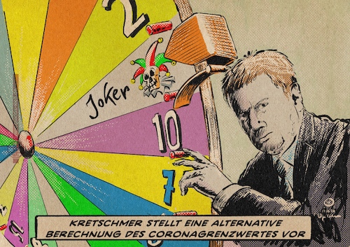 Cartoon: Kretschmers grenzwert (medium) by Guido Kuehn tagged kretschmer,corona,kretschmer,corona