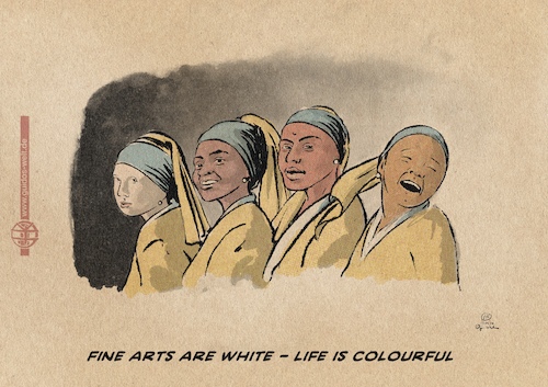 Cartoon: life is colorful (medium) by Guido Kuehn tagged racism,people,poc,blm,racism,people,poc,blm