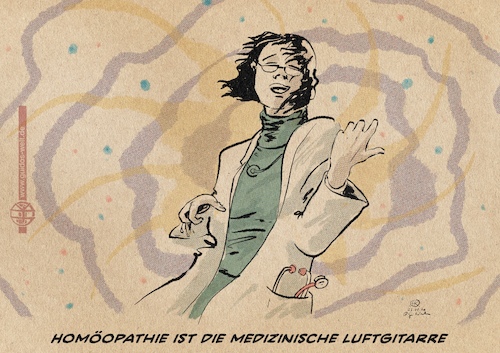 Cartoon: Luftnummerngitarren (medium) by Guido Kuehn tagged homöopathie,homöopathie