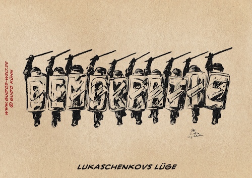 Cartoon: Lukaschenkovs Lüge (medium) by Guido Kuehn tagged lukaschenko,diktatur,demonstrationen,lukaschenko,diktatur,demonstrationen