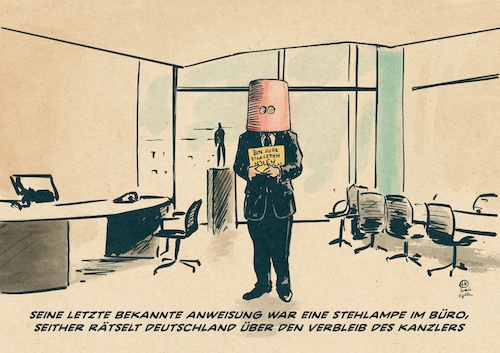 Cartoon: Olaf der Unsichtbare (medium) by Guido Kuehn tagged olaf,scholz,kanzler,olaf,scholz,kanzler
