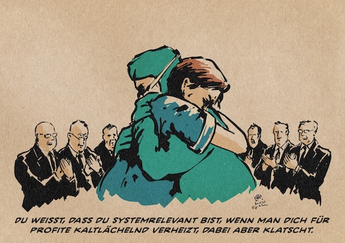 Cartoon: Pflegenotstand (medium) by Guido Kuehn tagged pflege,krankenhaus,gesundheitssystem,pflege,krankenhaus,gesundheitssystem