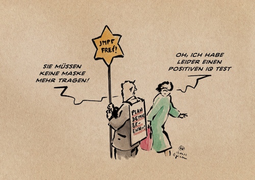 Cartoon: Positiv getestet (medium) by Guido Kuehn tagged covid,corona,masken,pandemie,covid,corona,masken,pandemie