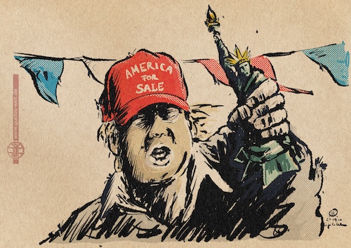 Cartoon: Präsident Donald J. Broke (medium) by Guido Kuehn tagged trump,usa,broke,tax,trump,usa,broke,tax