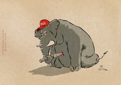 Cartoon: Republikaner (medium) by Guido Kuehn tagged trump,usa,wahlen,trump,usa,wahlen