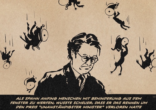 Cartoon: Scheuer verliert (medium) by Guido Kuehn tagged scheuer,spahn,masken,lobbyismus,affären,inkompetenz,scheuer,spahn,masken,lobbyismus,affären,inkompetenz