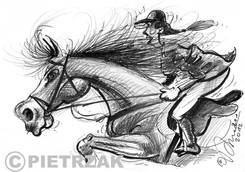 Cartoon: Jockey (medium) by Darek Pietrzak tagged caricature