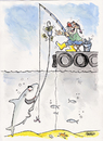 Cartoon: The fisherman (small) by ismailozmen tagged fish,sea,shark,fisherman