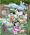 Cartoon: animals (small) by jayson arellano tagged playing,with,their,animals