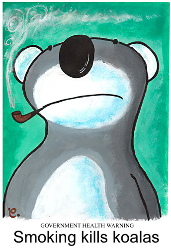 Cartoon: Smoking kills koalas (medium) by dotmund tagged smoking,kills,koalas