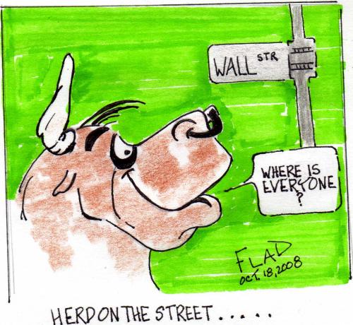 Cartoon: BULL! (medium) by dogbreath tagged business,economics,stockmarket,bailout