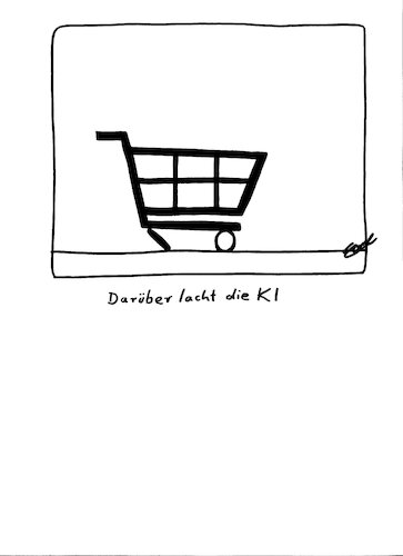 Cartoon: - (medium) by CarolGillert tagged ki,humor,lachen,zukunft,einkaufswagen