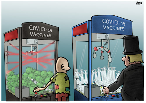 Cartoon: Vaccines for all (medium) by miguelmorales tagged vaccine,covid19,coronavirus,poor,rich,inequalities,vaccine,covid19,coronavirus,poor,rich,inequalities