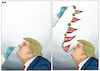 Cartoon: Trump tested positive for corona (small) by miguelmorales tagged trump,positive,test,coronavirus,melania,2020,elections,covid19