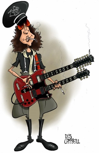 Cartoon: Jimmy Page 1977 (medium) by campbell tagged page,led,zeppelin,guitarist