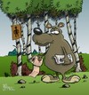 Cartoon: Yes he does! (small) by campbell tagged toilet,humor,bear,woods