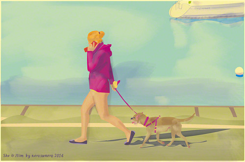 Cartoon: SHE and HE (medium) by nerosunero tagged dogs,people,women,girls,talks,walks