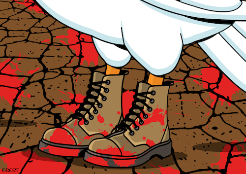 Boots on the ground (medium) Cartoon: Boots on the ground (medium) by Enrico Bertuccioli tagged war,peace,peacedove,peacetalks,dialogue,peacedialogue,negotiations,bootsontheground,military,safety,security,victims,civlians,bloodypeace,political,politicalcartoons,politicalcartoon,editorialcartoon,editorialcartoons,war,peace,peacedove,peacetalks,dialogue,peacedialogue,negotiations,bootsontheground,military,safety,security,victims,civlians,bloodypeace,political,politicalcartoons,politicalcartoon,editorialcartoon,editorialcartoons