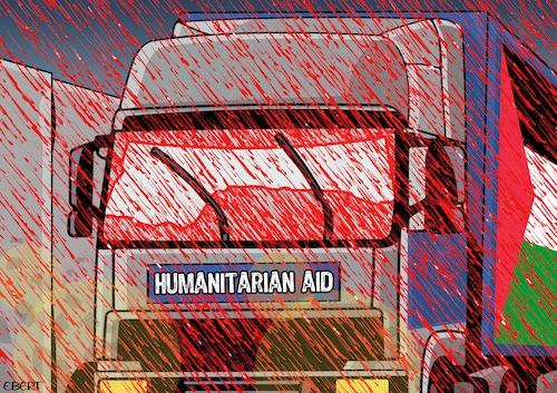 Cartoon: Humanitarian aid for Gaza (medium) by Enrico Bertuccioli tagged gaza,gazastrip,palestine,starvation,lackoffood,foodshortage,food,aid,aidforgaza,humanitarianaid,humanitariancrises,famine,israel,israelhamaswar,hamas,un,unitednation,europe,political,politicalcartoons,editorialcartoon,gaza,gazastrip,palestine,starvation,lackoffood,foodshortage,food,aid,aidforgaza,humanitarianaid,humanitariancrises,famine,israel,israelhamaswar,hamas,un,unitednation,europe,political,politicalcartoons,editorialcartoon