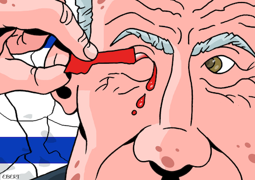 Cartoon: Netanyahu vs Hamas (medium) by Enrico Bertuccioli tagged netanyahu,benjaminnetanyahu,israel,hamas,israelipalestinianconflict,israelhamaswar,gaza,palestine,war,israelgazawar,bloodshed,bombing,gazabombing,political,politicalcartoon,editorialcartoon,netanyahu,benjaminnetanyahu,israel,hamas,israelipalestinianconflict,israelhamaswar,gaza,palestine,war,israelgazawar,bloodshed,bombing,gazabombing,political,politicalcartoon,editorialcartoon