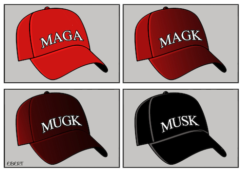 Cartoon: Political rebranding (medium) by Enrico Bertuccioli tagged trump,donaldtrump,elonmusk,financialsupport,2024uspresidentialelections,uspresidentialelections,money,business,propaganda,politicalelections,maga,endorsement,political,politicalcartoon,editorialcartoon,trump,donaldtrump,elonmusk,financialsupport,2024uspresidentialelections,uspresidentialelections,money,business,propaganda,politicalelections,maga,endorsement,political,politicalcartoon,editorialcartoon