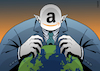 Cartoon: Amazon (small) by Enrico Bertuccioli tagged amazon,commerce,business,power,money,trade,internet,web,economy,monopoly,markets,technology,multinational,company,control