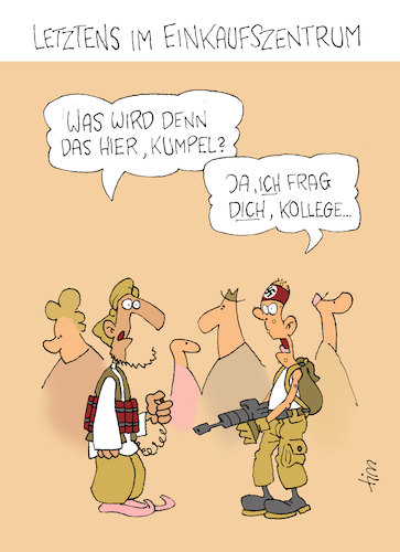 Cartoon: Letztens im Einkaufszentrum (medium) by Tim Posern tagged attentäter,islamist,nazi,bombe,attentat