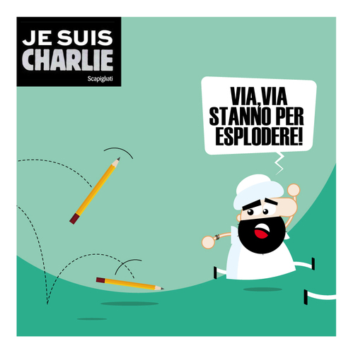 Cartoon: Je suis Charlie (medium) by Giuseppe Scapigliati tagged je,suis,charlie