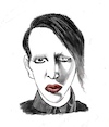 Cartoon: Marilyn Manson (small) by caminante tagged cantante,rock,singer,musician