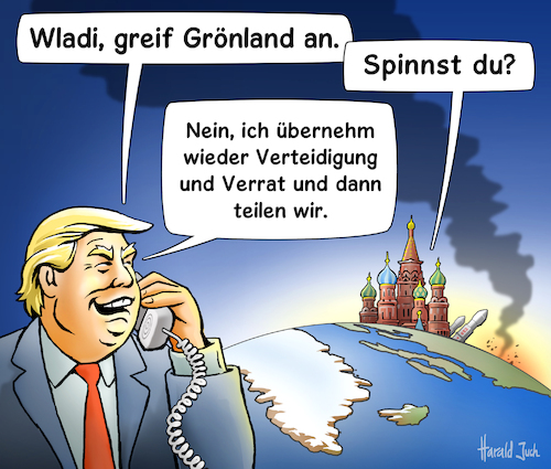 Cartoon: Angriff auf Grönland (medium) by Harald Juch tagged harald,juch,grönland,trump,putin,angriff,krieg,ukraine,weltpolitik,imperialismus,2025