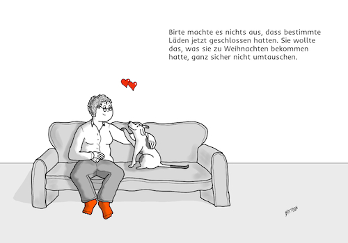 Cartoon: Keine Rückgabe erwünscht! (medium) by Birtoon tagged weihnachtsgeschenk,umtausch