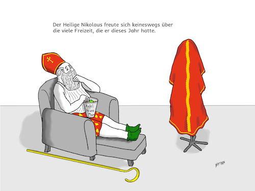 Cartoon: Zu viel Freizeit (medium) by Birtoon tagged nikolaus,corona,freizeit