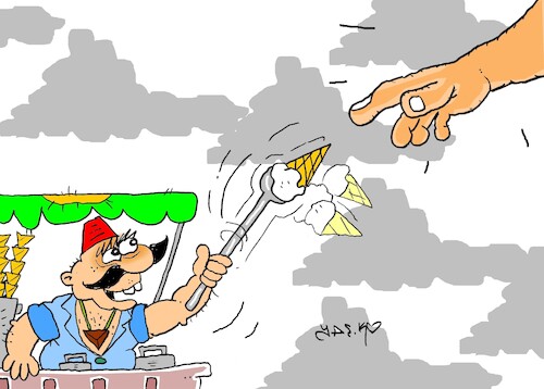 Cartoon: angry god (medium) by yasar kemal turan tagged angry,god
